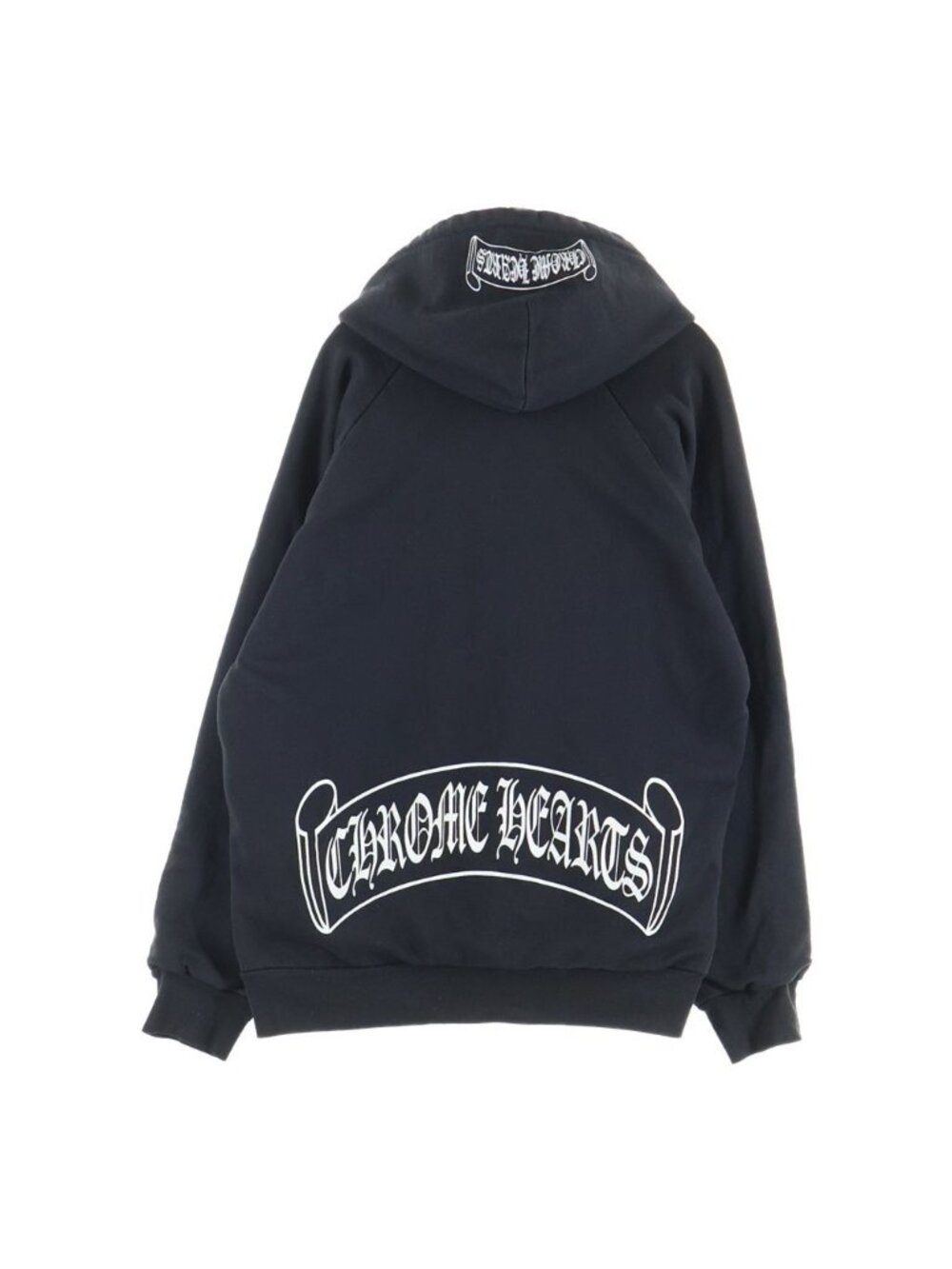 Chrome Hearts Vintage Camber Back Scroll Lining Thermal Pullover Hoodie Black